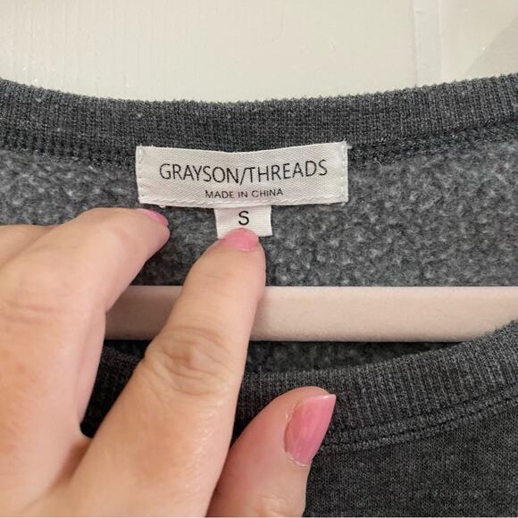 GRAYSON THREADS • Gray Mama Needs Wine Scoop Neck Sweatshirt - Picture 4 of 6